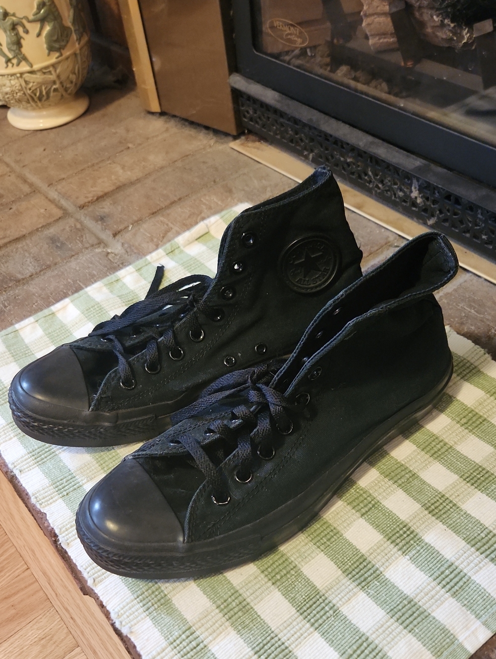 Converse High Top All Star Chuck Taylor Black Sneakers Men 8 Women 10 Goth Skate